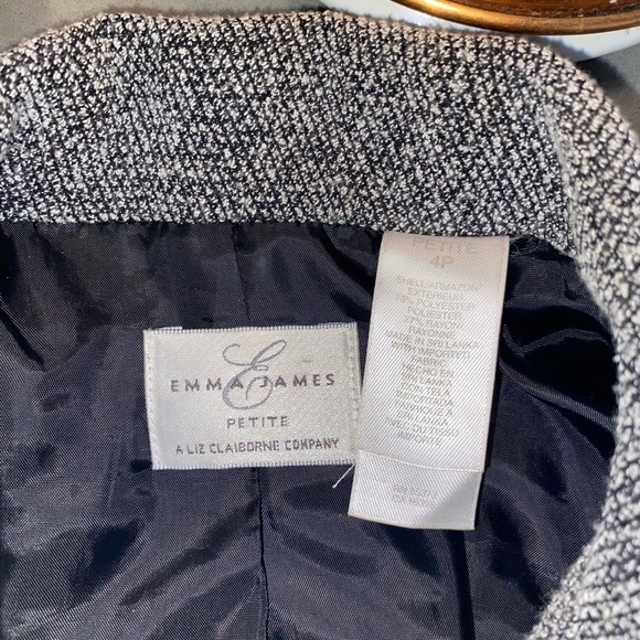 Emma James Liz Claiborne Gray Tweed Coat Classic Fall Winter Jacket  minimalist - Picture 5 of 10